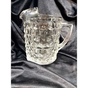 VTG Fostoria American Ice Lip Water Pitcher 8.5" T, Straight sided 64‎ oz (2608)
